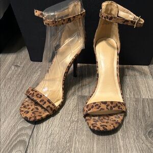 Leopard Print Ankle Strap Heels